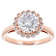 Round CZ Ring With Halo In 18K Rose Gold Over Sterling Silver