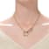 CZ Pave Heart Padlock And Key Charm Necklace In 14K Gold Over Sterling Silver
