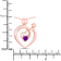 Purple Amethyst Mom and Child Interlink Heart 18K Rose Gold Over
Sterling Silver Pendant With Chain