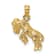 14k Yellow Gold 3D Textured Aries Zodiac pendant