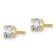 White Lab-Grown Diamond 14K Yellow Gold G-H SI Solitaire Stud Earrings 0.33ctw