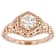 Diamond Simulant Round Vintage Inspired Ring In 18K Rose Gold Over
Sterling Silver 1.08ct