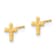 14k Yellow Gold Polished Set of 3mm Ball stud, CZ Flowers and Cross 3
Pair Earrings Set