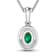 0.56ctw 14K White Gold Zambian Emerald and White Diamond Pendant with 18
inch Cable Chain
