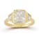 Rachel Zoe Bezel Set CZ Three-Stone Ring in 14K Gold Over Sterling Silver