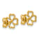 14k Yellow Gold 9.75mm Polished 4-Leaf Clover Stud Earrings