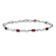 Rhodium Over 10k White Gold Fancy Diamond and Garnet Bracelet