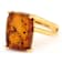 Amber Rectangular Cushion Solitaire Ring In 18K Gold Over Sterling
Silver 14x10mm