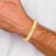 14K Yellow Gold Men's Satin and Polished 8-inch Link Bracelet
