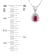 0.35ctw Pear Shape Ruby and Round Diamond Pendant 14k White Gold