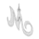 Rhodium Over Sterling Silver Fancy Script Letter M Initial Charm