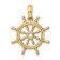 14k Yellow Gold 3D Ships Wheel Charm