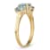Lab Created Aquamarine 3-Stone 10K Yellow Gold Ring 1.85ctw