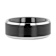 ASTON Black Brushed Center Tungsten Ring with Polished Beveled Edges 8mm