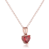 Garnet 14K Rose Gold Over Sterling Silver Heart Shape Pendant With Chain