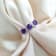 Amethyst and Moissanite Sterling Silver 3-Stone Ring