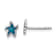 Rhodium Over Sterling Silver Polished Enameled Starfish Post Earrings