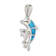 Rhodium Over Sterling Silver Blue Inlay Lab Created Opal Dolphin Pendant