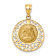 14k Yellow Gold Brushed, Textured and Polished Virgin Mary Pendant