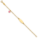 14k Yellow Gold Polished Kids ID with Pink Enameled Puffed Heart Bracelet