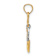 14k Two-tone Gold  Polished and Textured Moveable Half Moon and Star Pendant