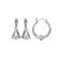 White Cubic Zirconia Rhodium Over Sterling Silver Hoop Earrings 1.62ctw