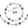 Rhodium Over Sterling Silver Multi-color Freshwater Pearl
Necklace/Bracelet/Earring Set