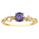10K Yellow Gold Round Tanzanite and Diamond Ring .43ctw
