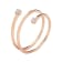 Lab Grown Diamond Accent 10K Rose Gold Spiral Design Bypass Ring, 0.06ctw