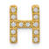 14K Yellow Gold Diamond Letter H Initial Charm