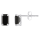 6x4mm Emerald Cut Black Onyx Rhodium Over 10k White Gold Stud Earrings