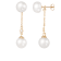 White Cultured Freshwater Pearl 14k Yellow Gold Earrings 7-7.5mm