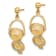 14K Yellow Gold 3D Textured Moveable Nantucket Basket Dangle Earrings