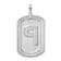 Rhodium Over 14k White Gold Diamond Initial P Dog Tag Charm