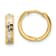 14k Yellow Gold and Rhodium Over 14k Yellow Gold 7/16" Diamond-Cut
Hinged Hoop Earrings