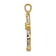 14k Yellow Gold and Rhodium over 14k Yellow Gold Diamond Cross Pendant