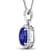 Tanzanite and White Diamond 14K White Gold Pendant with 18 inch Cable
Chain 1.60ctw