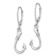 Rhodium Over 14k White Gold 3D Textured Fish Hook Dangle Earrings