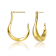 Asymmetrical Open Hoop Earrings In 14K Gold Over Brass