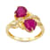Red Mahaleo® Ruby 10K Yellow Gold Double Heart Ring 3.50ctw