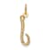 10K Yellow Gold Polished Letter j Initial Charm