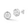 Rachel Zoe Puffed Round CZ Stud Earrings in Rhodium Over Sterling Silver