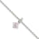 Sterling Silver Pink Cubic Zirconia Butterfly with 1.5-inch Extension Bracelet