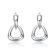 Interlocking V-Shape Dangle Earrings In White Rhodium Over Brass