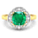 Green Emerald and White Diamond 14K Yellow Gold Halo Ring 2.16 ctw