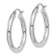 Rhodium Over 14k White Gold 1/1" Polished Tube Hoop Earrings