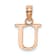 14k Rose Gold Polished Block Letter U Initial Pendant