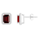 7x5mm Emerald Cut Garnet And Created White Sapphire 10k White Gold Halo
Stud Earrings
