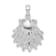 Rhodium Over Sterling Silver Polished Large Lions Paw Shell Pendant