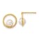 14k Yellow Gold Open Circle 5mm Freshwater Cultured Pearl Stud Earrings
